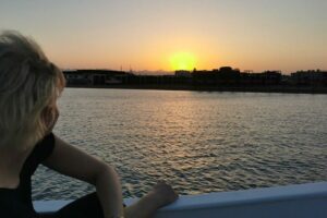 Sunset on boat