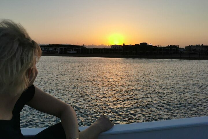 Sunset on boat